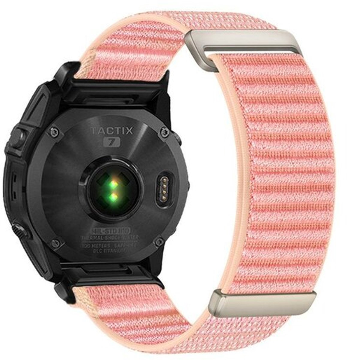 By Qubix - Geschikt voor Garmin bandje - 22mm Quickfit - Nylon Sport Loop bandje - Roze - Geschikt voor Garmin Forerunner 745 / 935 / 945 / 955 / 965
