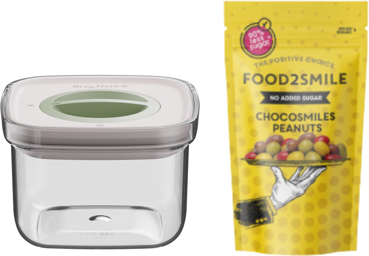 & FRIENDS | Food2Smile + Smart Seal 0.40L Chocosmiles Peanuts 85g - Transparant -
