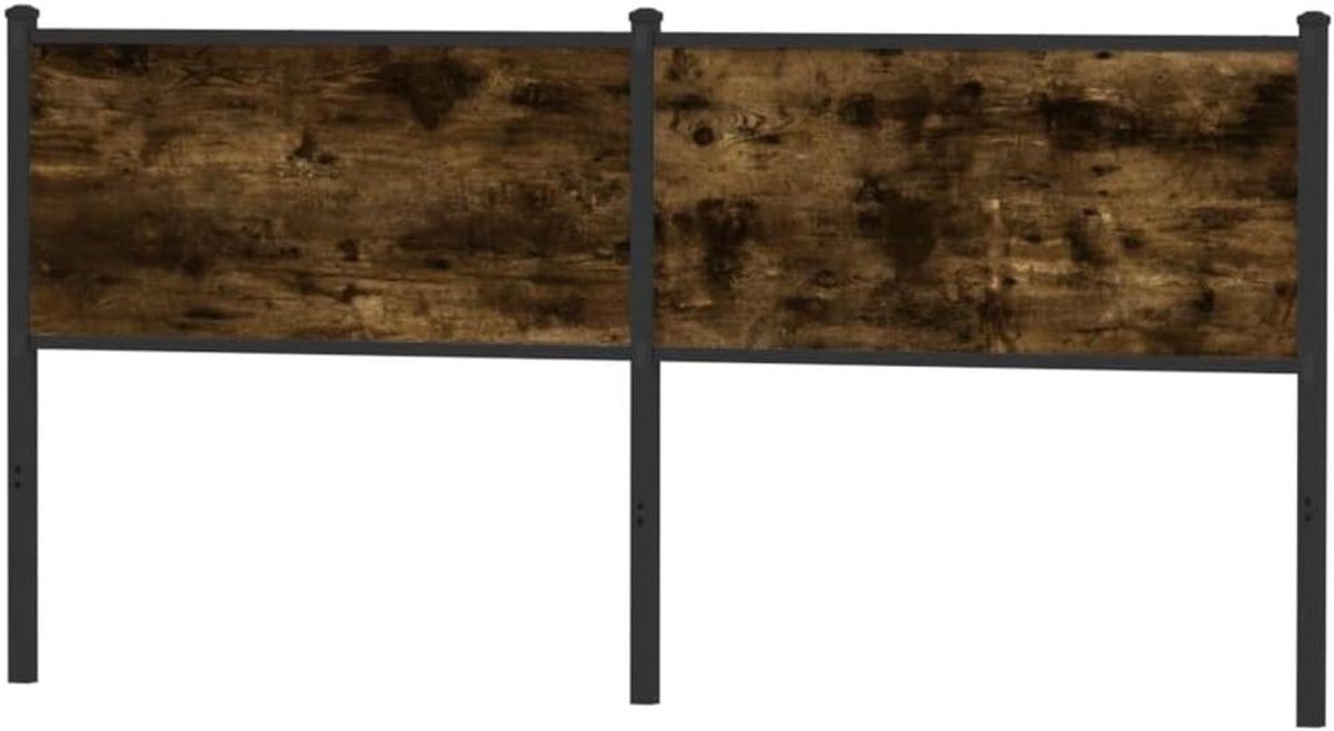 Hoofdbord bed - Achterwand bed - Slaapkamer decor - Stevige metalen poten - 187 cm breed - Gerookt eiken