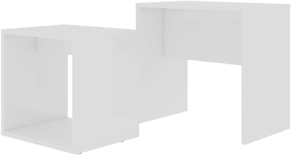 Salontafelset 2 stuks - Bijzettafels set - Woonkamer Inrichten - Ruimtebesparend Ontwerp - 48x30x45 cm - Wit