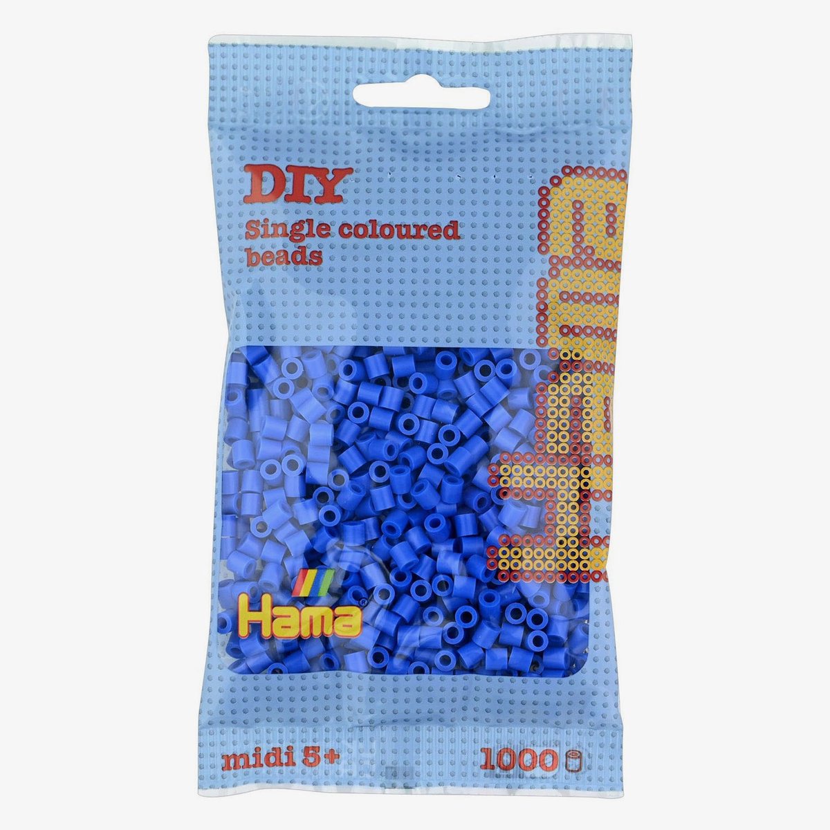 Set van 5 verschillende basis kleuren Hama midi strijkkralen: rood, geel, blauw, wit & zwart (primaire kleuren) voor normale strijkparels, schoencadeau Sint / Kerstmis! — cadeau in Spellen & Speelgoed - foto 2