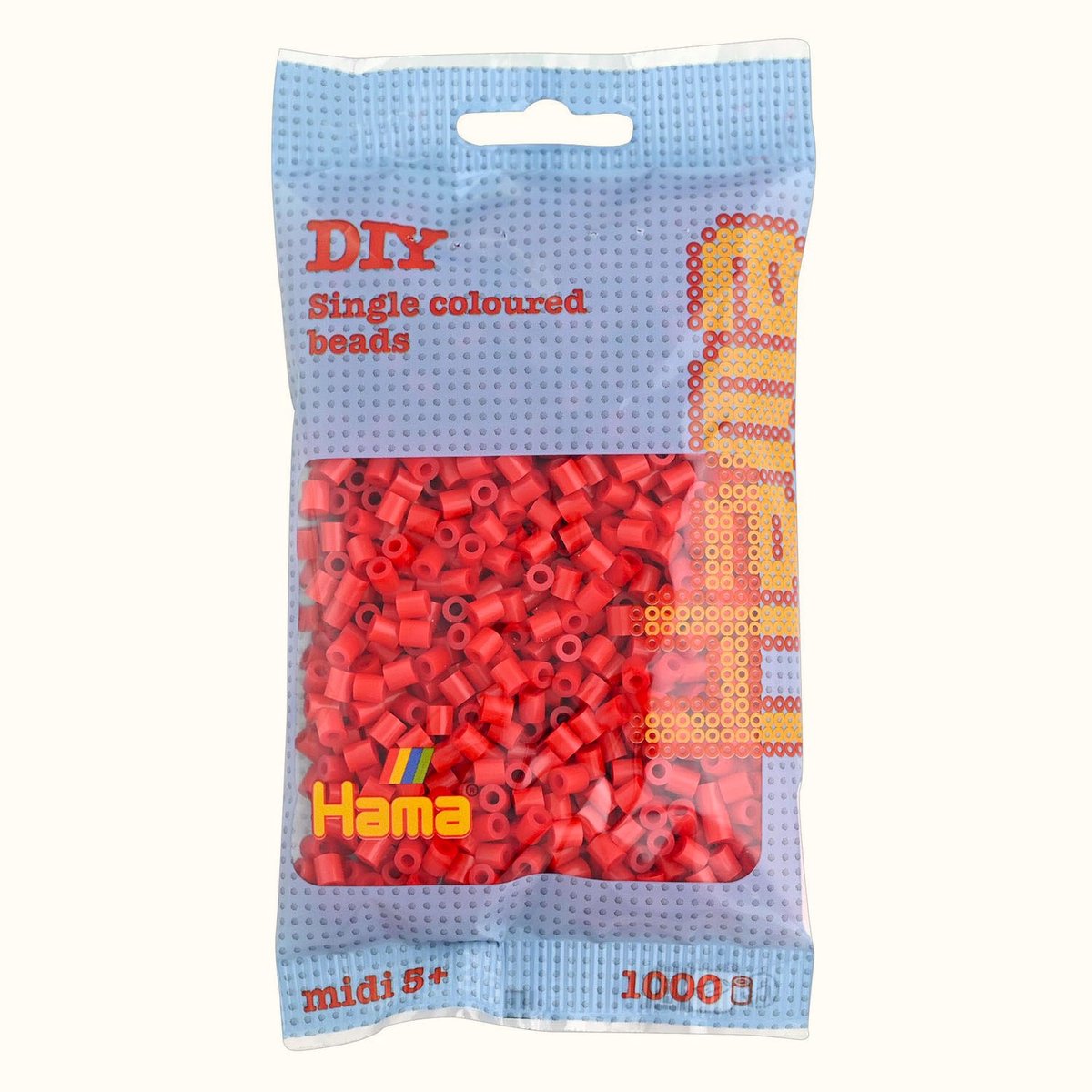 Set van 5 verschillende basis kleuren Hama midi strijkkralen: rood, geel, blauw, wit & zwart (primaire kleuren) voor normale strijkparels, schoencadeau Sint / Kerstmis! — cadeau in Spellen & Speelgoed - foto 3