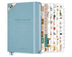 Systemyze Bullet Journal – Notitieboek A5 – Journal Notebook – Hardcover Vegan Leer – Baby Blue