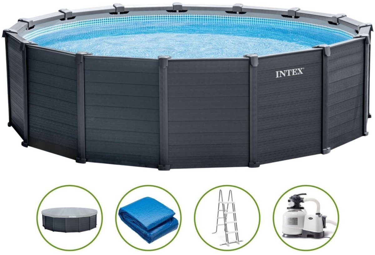 Intex Graphite Gray Panel kit piscine - Ø 478 x 124 cm