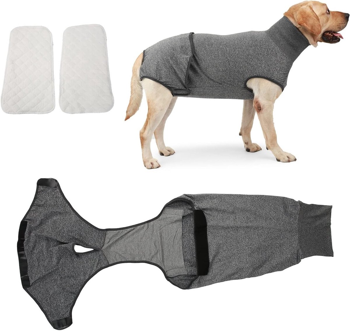 Herbruikbaar hondenherstelpak, volledige lichaamsdiaper voor honden, chirurgisch herstelkostuum en sanitaire onderbroeken (S)