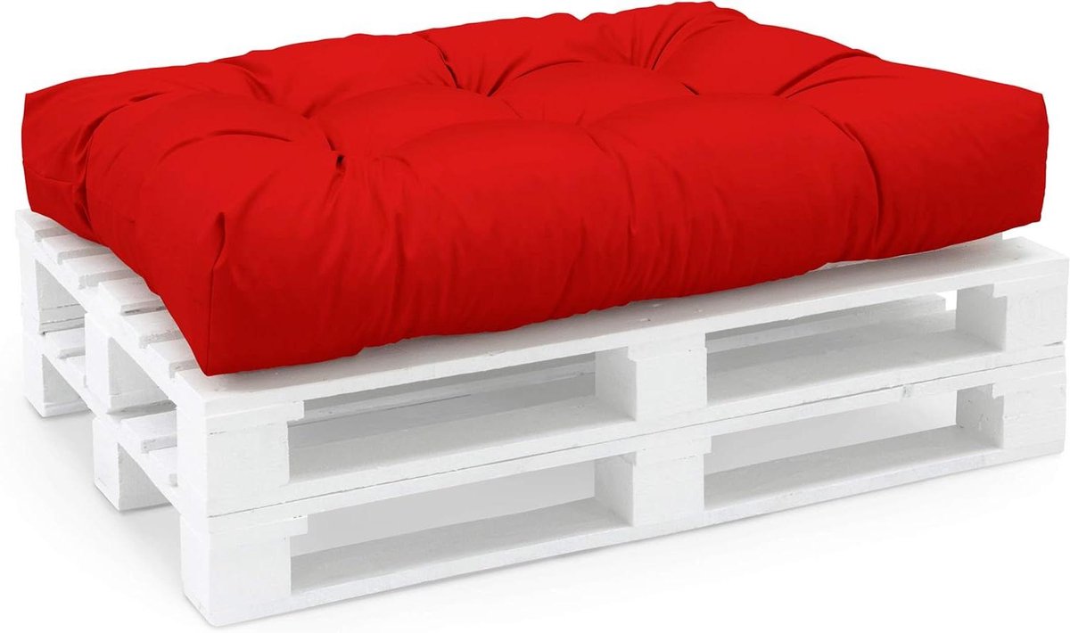 Palletkussens - Tuinkussens Zitkussens - Meubels Maken - Waterdichte Vlekbestendige Stof - 120x80x15 cm - Rood