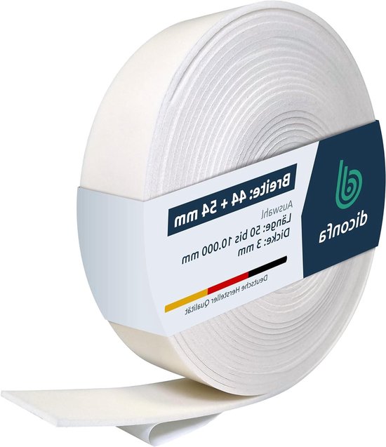 Dakraam schuimafdichting zelfklevend 54mm x 800mm wit, ventilatieklep tape voor kieren en tocht dicht