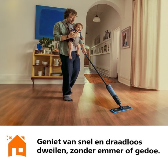 Philips OneUp Elektrische Dweil 3000 series XV3101/01 - Dweilsysteem - Vloerreiniger - Vuil water opzuigen - 1 stand - 50min dweilen - Geen emmer nodig