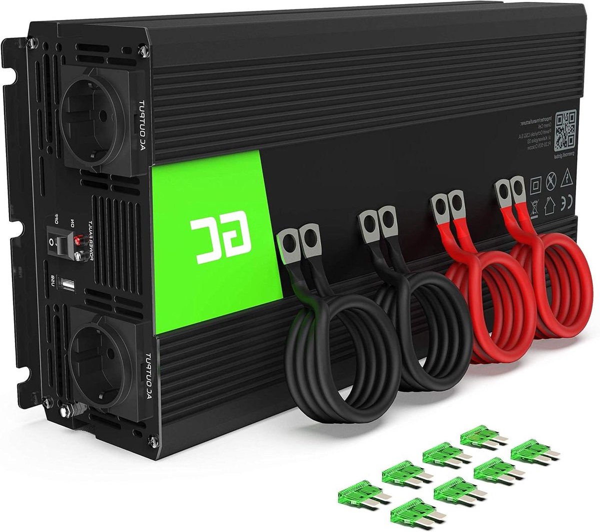 Stroomomvormer - Spanningsomvormer - Apparaten Aansluiten - Zuivere Sinusgolf - 3000W - Zwart
