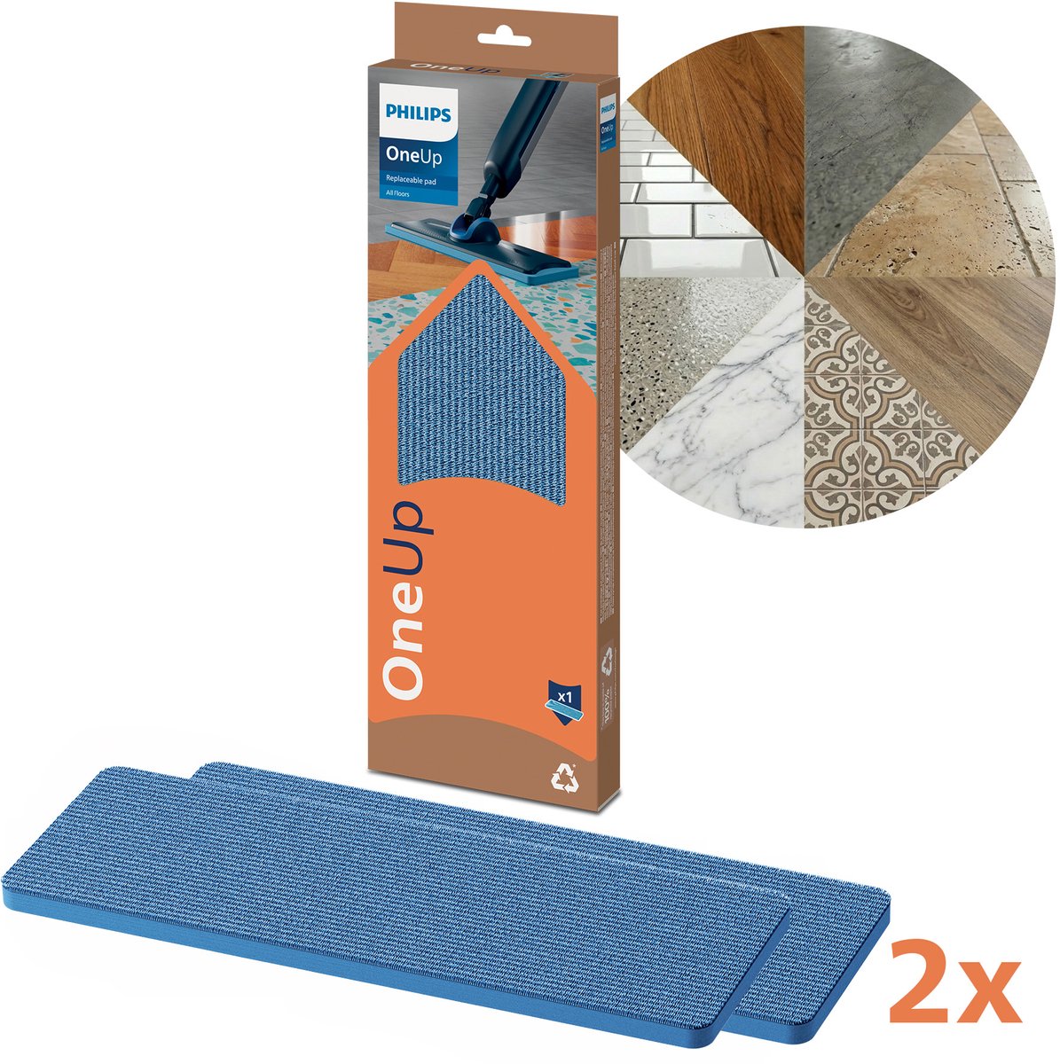 Philips OneUp Dweildoek XV1882/20 (2 stuks)
