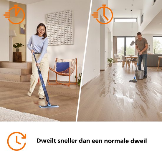 Philips OneUp Elektrische Dweil 5000 series XV5113/01 - Dweilsysteem - Vloerreiniger - Vuil water opzuigen - 2 standen - 70min dweilen - Geen emmer nodig