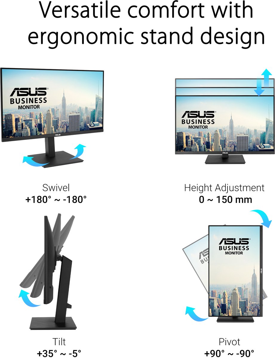 ASUS VA27UQSB - 4K UHD Business Creative Monitor - USB Hub - Speakers - EPEAT Gold - 27 inch thumbnail 3