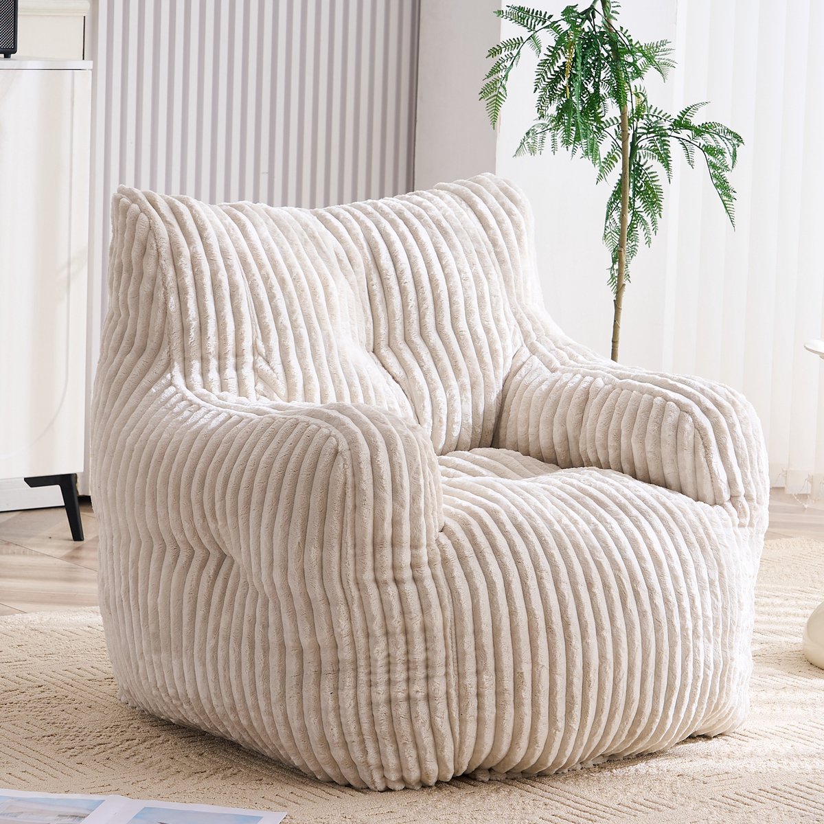 PHOEBE CAT Zitzak - Fauteuil - Corduroy - Geen montage nodig - Beige