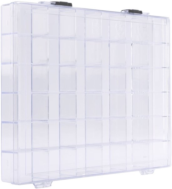 Vaessen Creative Opbergbox – Opbergdoos met Deksel 31 x 3,7 x 23 cm - 33 Vakjes