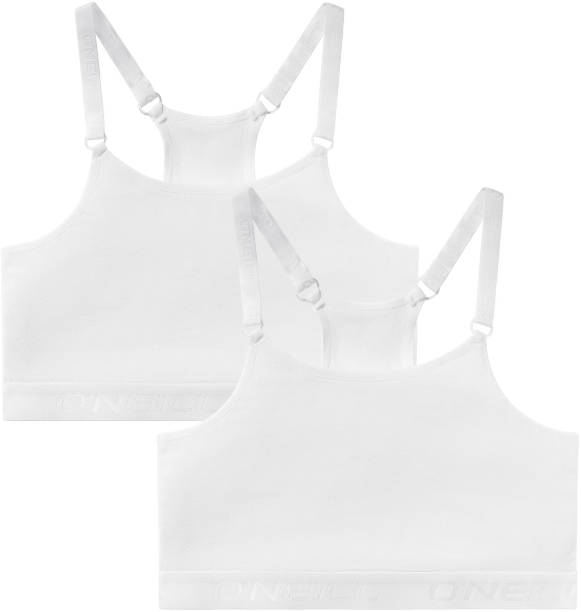 O'Neill Dames Short Top Bralette 2-Pack Effen Wit