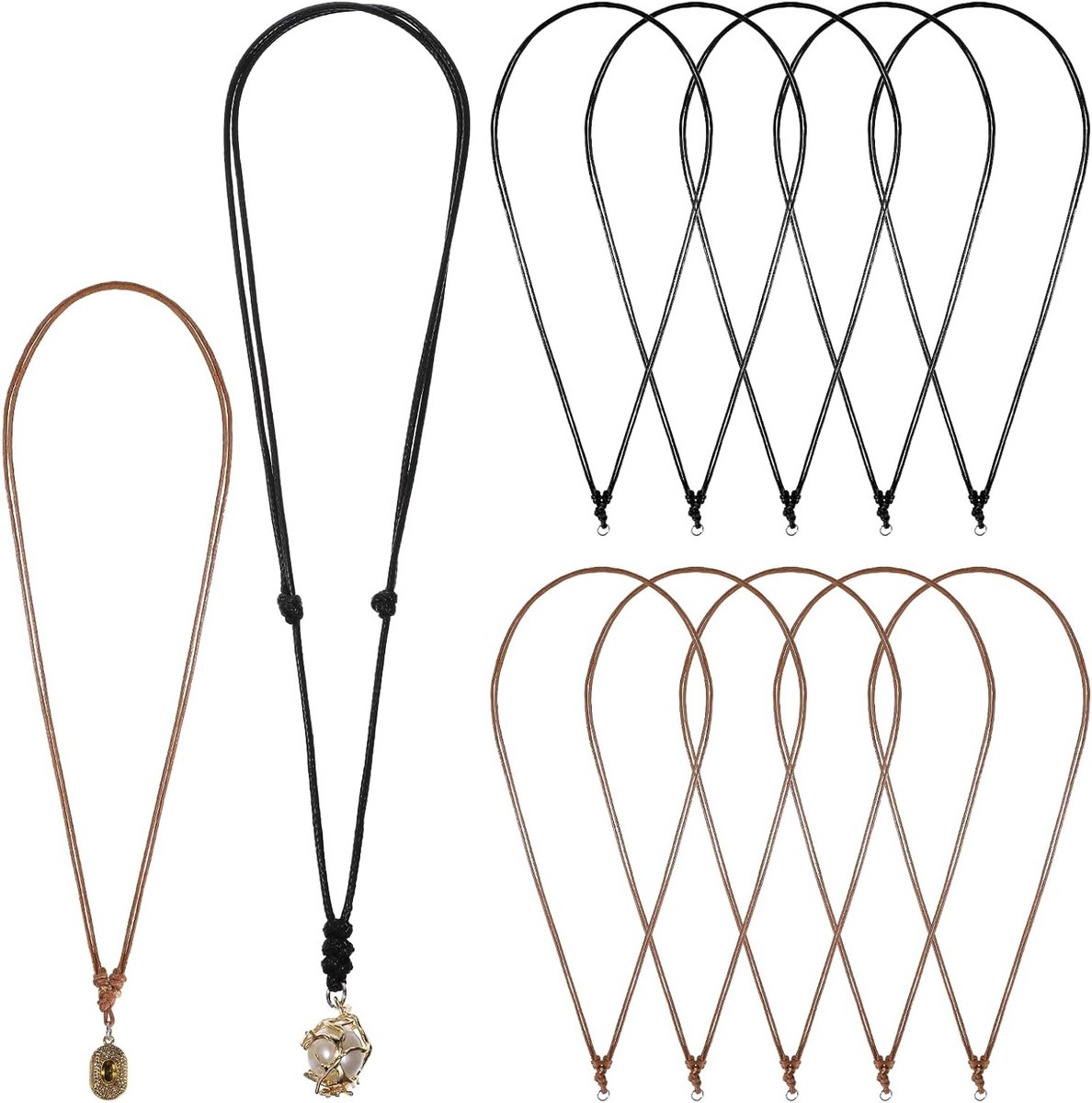 Stijlvolle leren kettingen voor heren en dames, verstelbare leren halskettingen en faux leren accessoires
