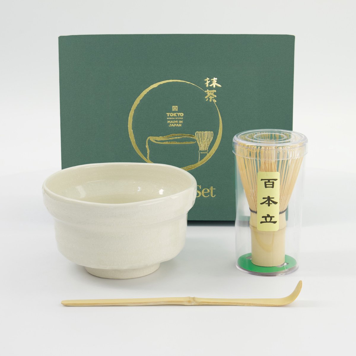 Tokyo Design Studio – Matcha Geschenkset – Wit – 12.5×7.2cm – 3 Stuks