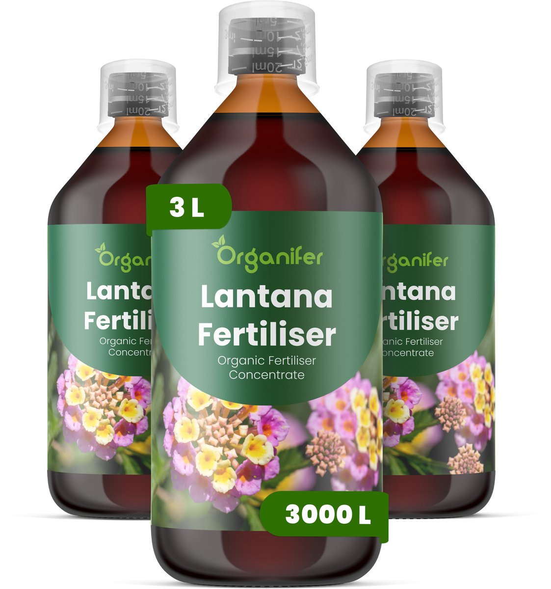 Vloeibare Meststof Voor Lantana 3X1 Voor 3000 L - Npk 2-1-8 - Continue Bloei - Kleurintensiteit - Bloemgrootte - Bloeiduur - Sterke Stengels - Compacte Plant - Hittebestendig - Plantweerbaarhei - Snel Herstel Na Snoei - Organifer