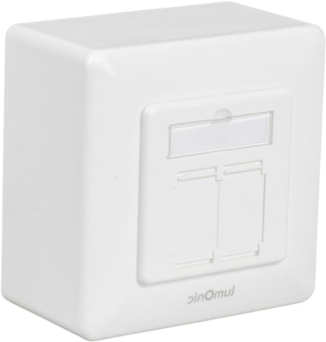 Netwerkcontactdoos - RJ45 aansluiting - Internet Installatie - Opbouw zonder boren - 2-Poorts - Wit