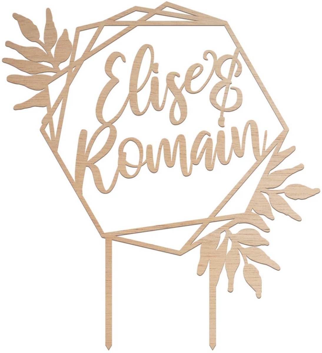 Gepersonaliseerde bruidstaart topper – zoals eerder gekozen ontwerp – bloemenkrans met namen – rustiek hout- gepersonaliseerde taarttopper- verjaardag- taartdecoratie