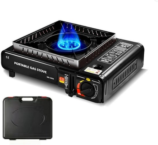 Camping gasstel- Zaklamp-camping gas Kooktoestel-Regenponcho- Lantaarn- Camping Gasbrander Set met Opbergkoffer en 4x Butaangas patronen-Noodpakket van Merkloos — afbeelding 5