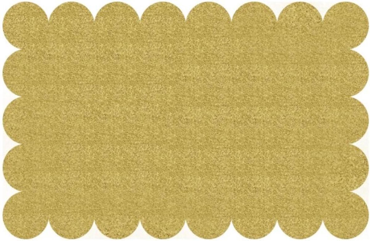 Tafelset Kunststof - Placemats Schelpdesign - Feestelijke Decoratie - Gouden Glitter - 8 Stuks - Goud