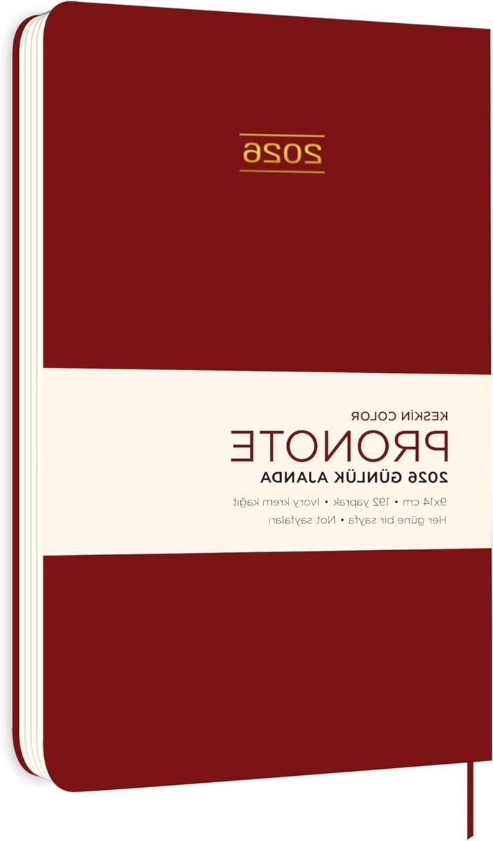 Agenda 2026 - Dagplanner Notitieblok - Afspraken Plannen - Dagindeling - 20 x 14 cm - Bordeaux
