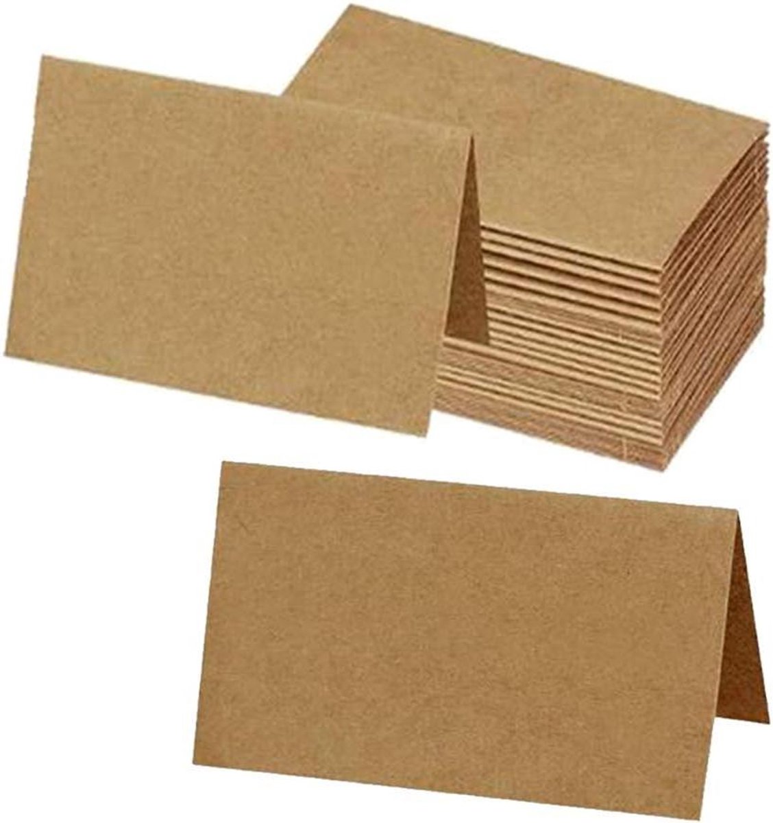 Plaatskaarten Kraftpapier - Tafelnaam Kaartjes - Feestdecoratie - Vintage Stijl - 120 Stuks - Bruin