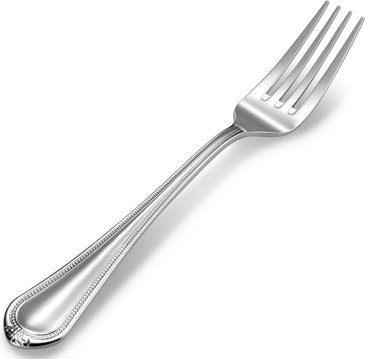 Diner Vorken - Zilverwerk Set - Mee-eten - Elegante Kralenrand - 8 Inch Set - Zilver