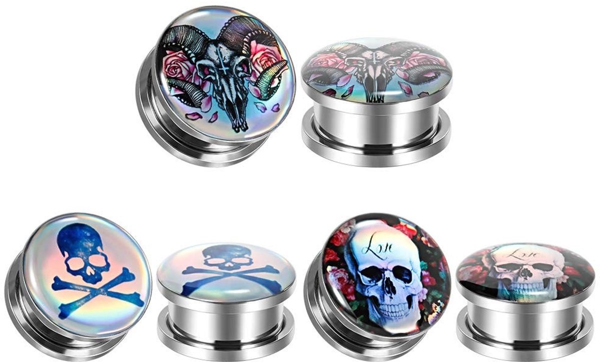 Jhubersproducts - Oorplugs en Tunnels van Roestvrij Staal - Comfortabel en Stijlvol - Unisex - Diverse Maten - Perfect voor Iedereen - Hoogwaardig Des