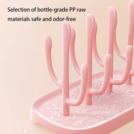 Droogrek voor babyflessen - Flessen Droogrek - Flessenrek - Reisflessenrek - Roze Flessenrek - Roze PP Rek - Flessenrek - PP van Merkloos — afbeelding 5