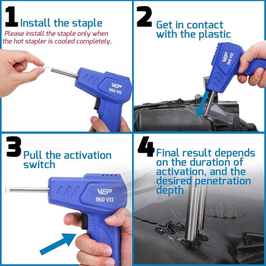 Kunststof Soldeerboutset - Reparatieset Plastic - Onderdelen Herstellen - Ergonomisch Ontwerp - 350 Klemmen - Blauw van Merkloos — afbeelding 2