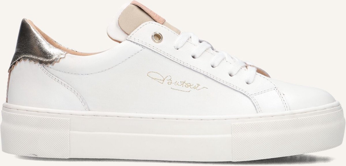 Fred De La Bretoniere - Storm Isa Sneaker Leer Wit/Goud - Maat 39