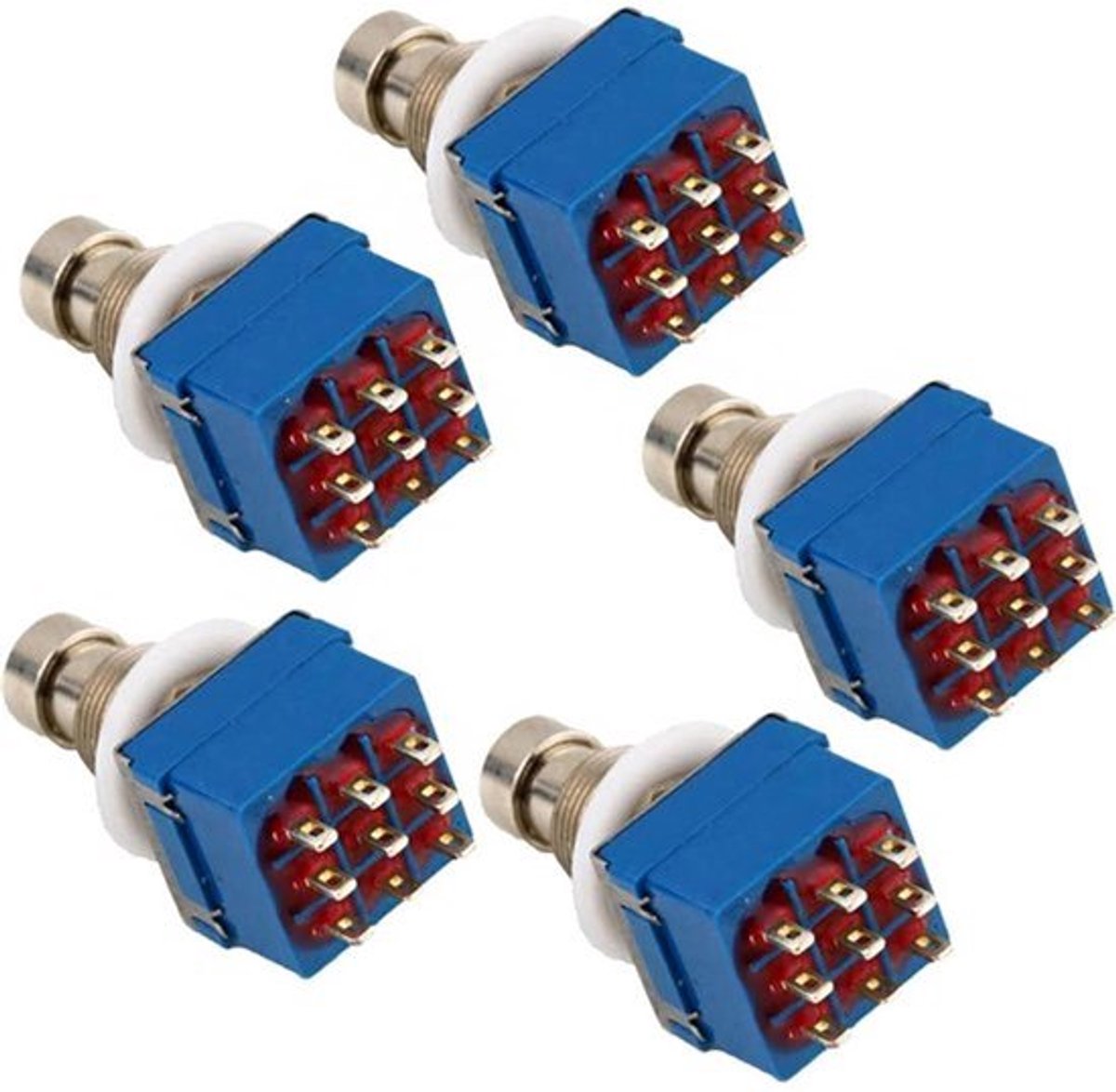5Pcs 9 Pin 3PDT Gitaar Effect Pedal Schakelaars - Voet Metalen Switch