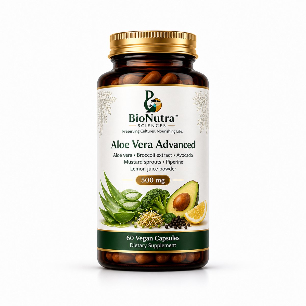 Advanced Botanical Digestive & Metabolic Complex -Vegan capsules-500mg Structured Botanical Nutrition | Aloe Vera plus