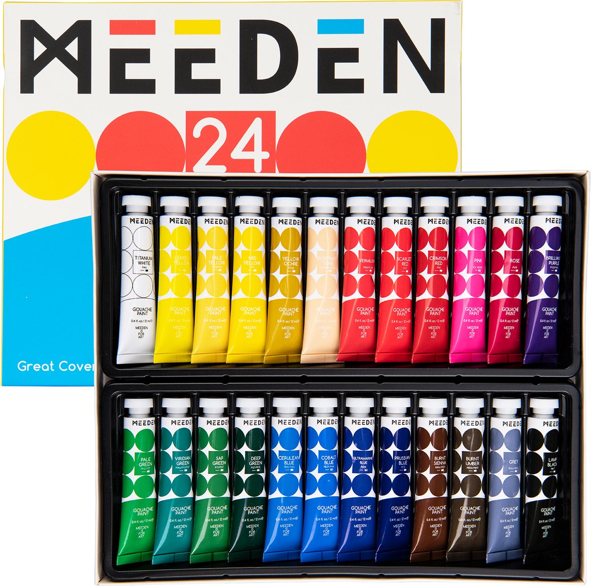 MEEDEN Art 24 kleuren gouacheverfset