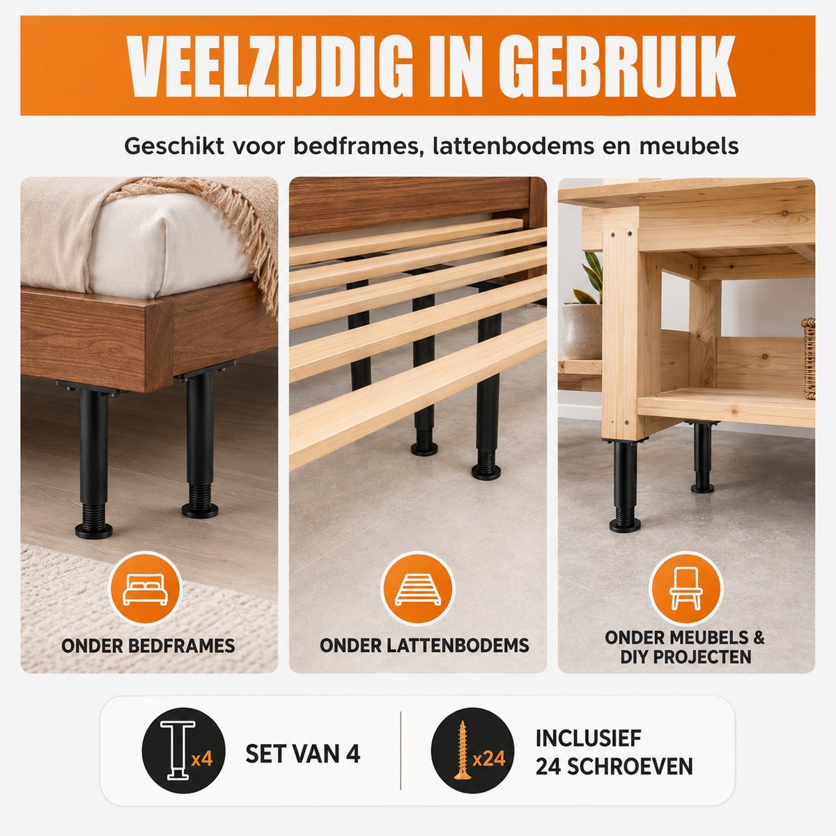 Consumerce Consumerce 15-25cm Verstelbare Meubelpoten - afbeelding 4