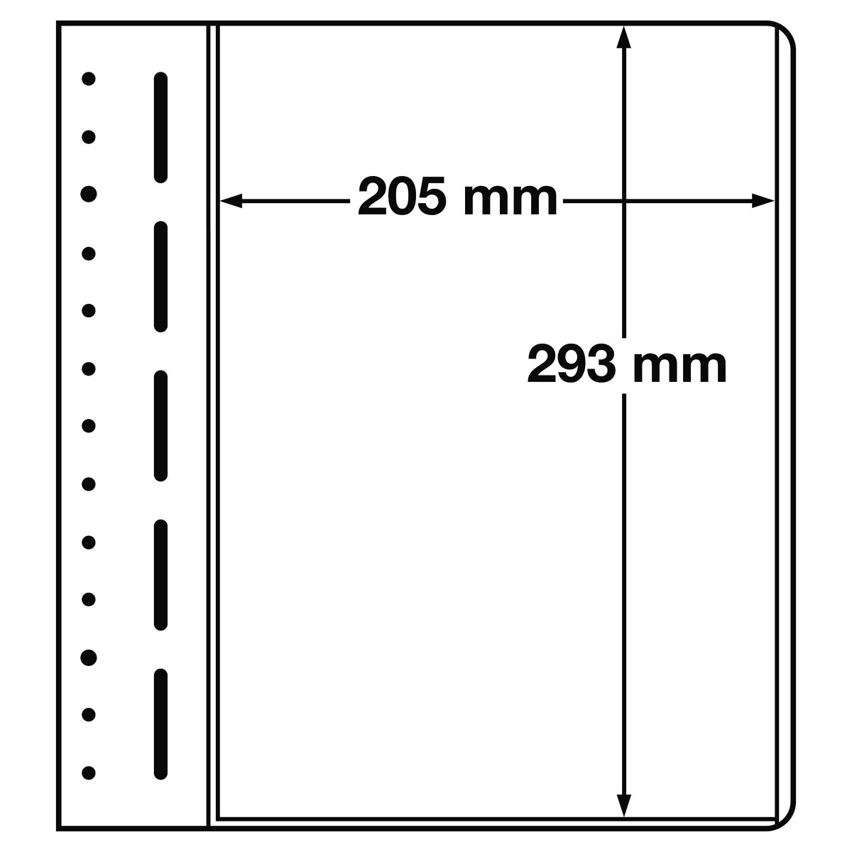LEUCHTTURM - Muntblad - LB-bankvellen, eenzijdige verdeling, 205x293 mm