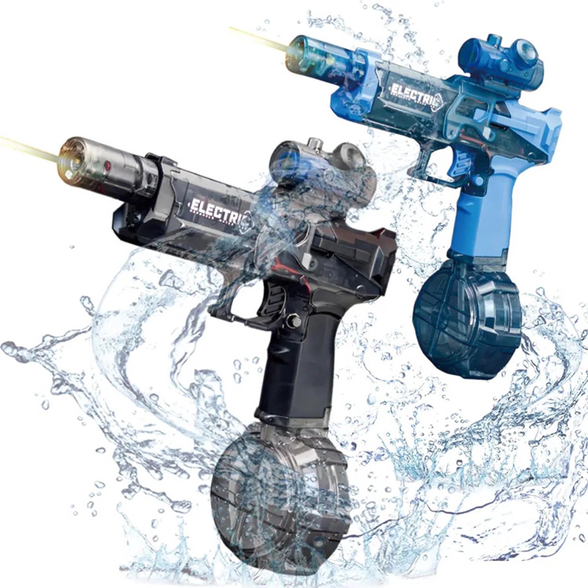 WVspecials Elektrisch Waterpistool – Buitenspeelgoed – Super Soaker – Waterspeelgoed – Met Flits Bij Ieder Schot - Automatisch Waterpistool – Watergeweer – Speelgoed - 3 Jaar - 4 Jaar - 5 Jaar - Glock – Watergun – Waterblaster - Zwart — afbeelding 2