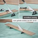 Laminaten snijder voor geleide sneden van 90° of 45°.