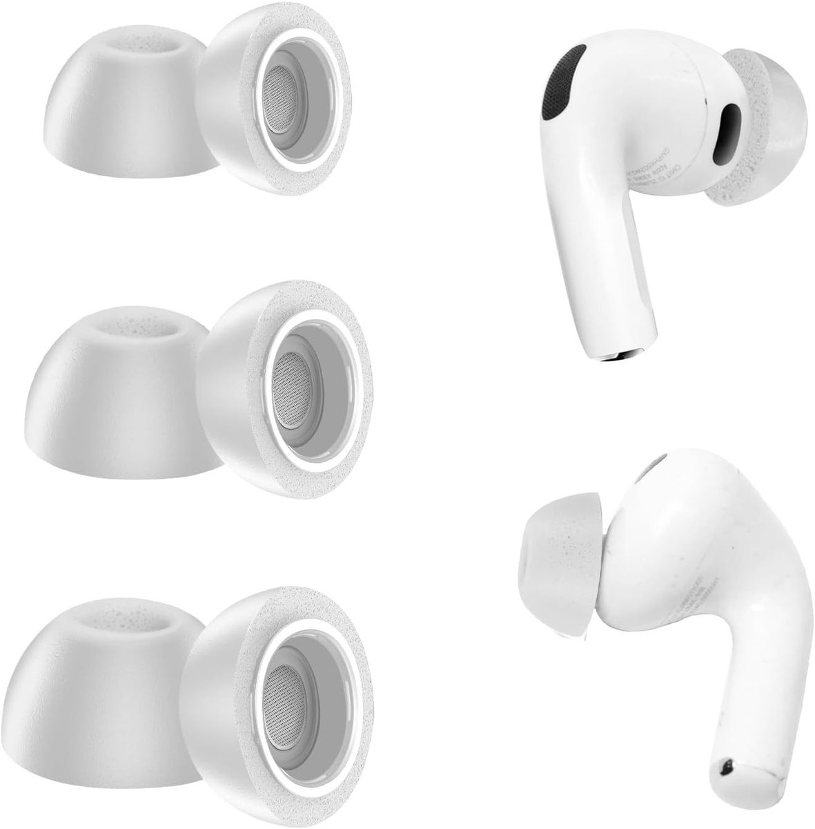 Vervangende Oordopjes voor Draadloze Oordopjes, Zachte Geheugenfoam, Antislip Ontwerp, Geschikt voor Oplaadcase, 3 Pairs (S/M/L, Grijs) - Comfort, Geluid en Pasvorm