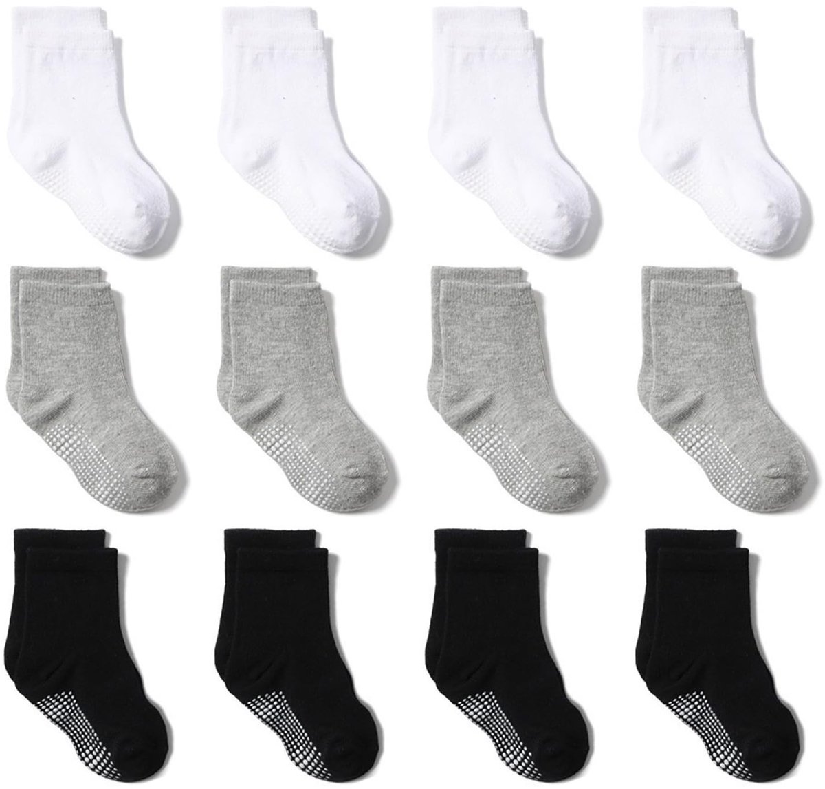 Dailygoods - Antislip Babysokken - Zachte En Ademend - Uniseks Kinderen - 12 Paar - Grip Voor Peuters - Geschikt Voor 1-3 Jaar