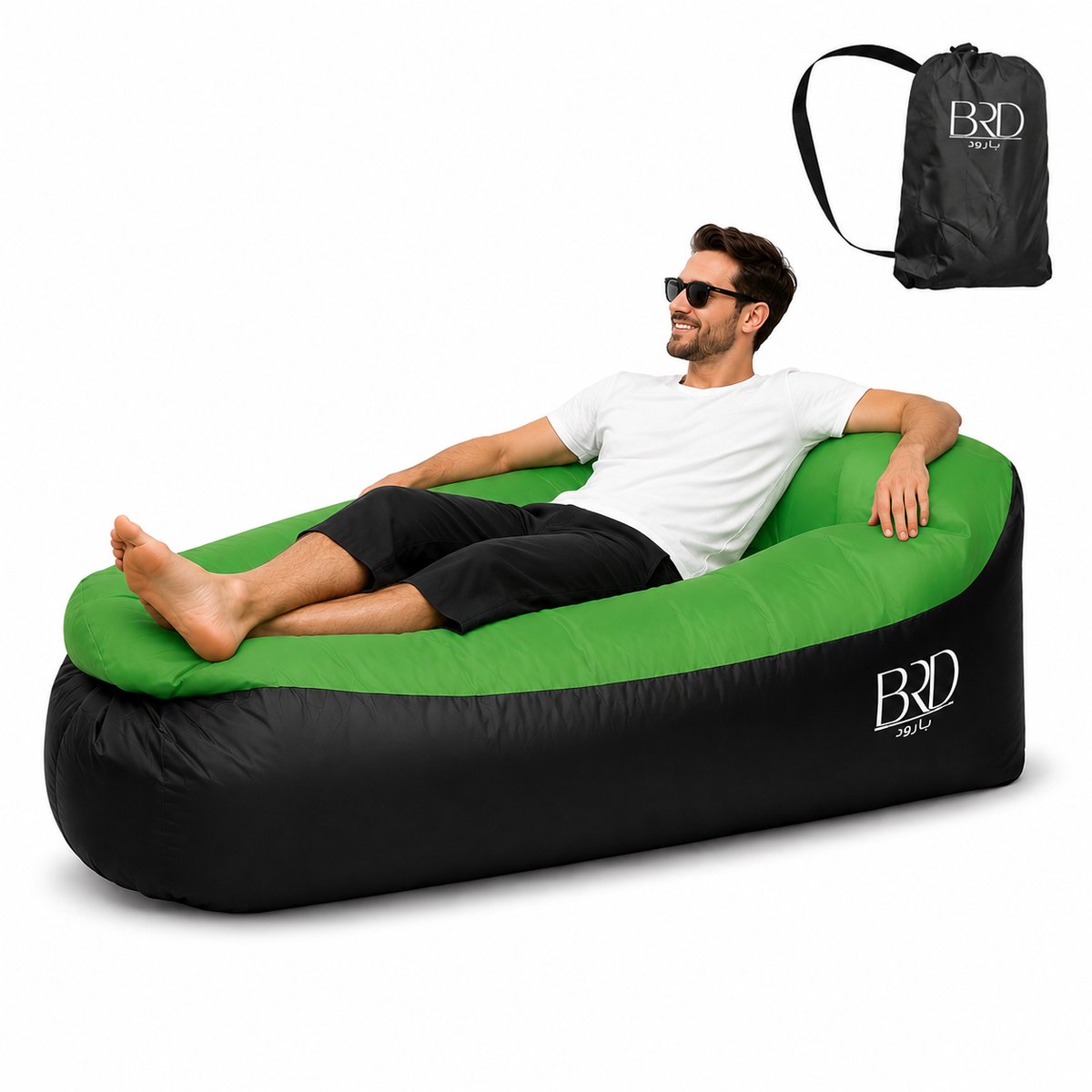 BRD® Opblaasbare Sofa Groen - Luchtstoel - Picknick Relax