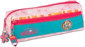 Diddl - trousse - trousse avec pendentifs en silicone - grand compartiment principal avec poche avant et fermeture éclair - rose