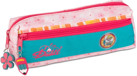 Diddl - etui - pennenzak met siliconen hangertjes - ruim hoofdvak met voorvak en ritssluiting - roze