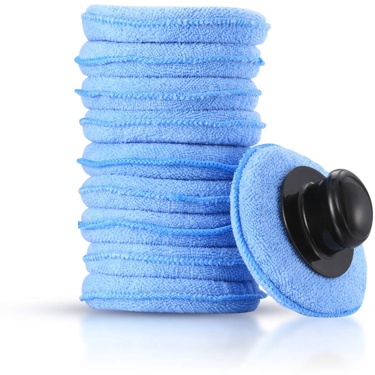 Jhubersproducts - Microvezel Auto Wax Applicator - Polijstpads - 10 Stuks - Reinigingssponzen - Handvat Polijstspons - Geschikt voor Glas, Kunststof,