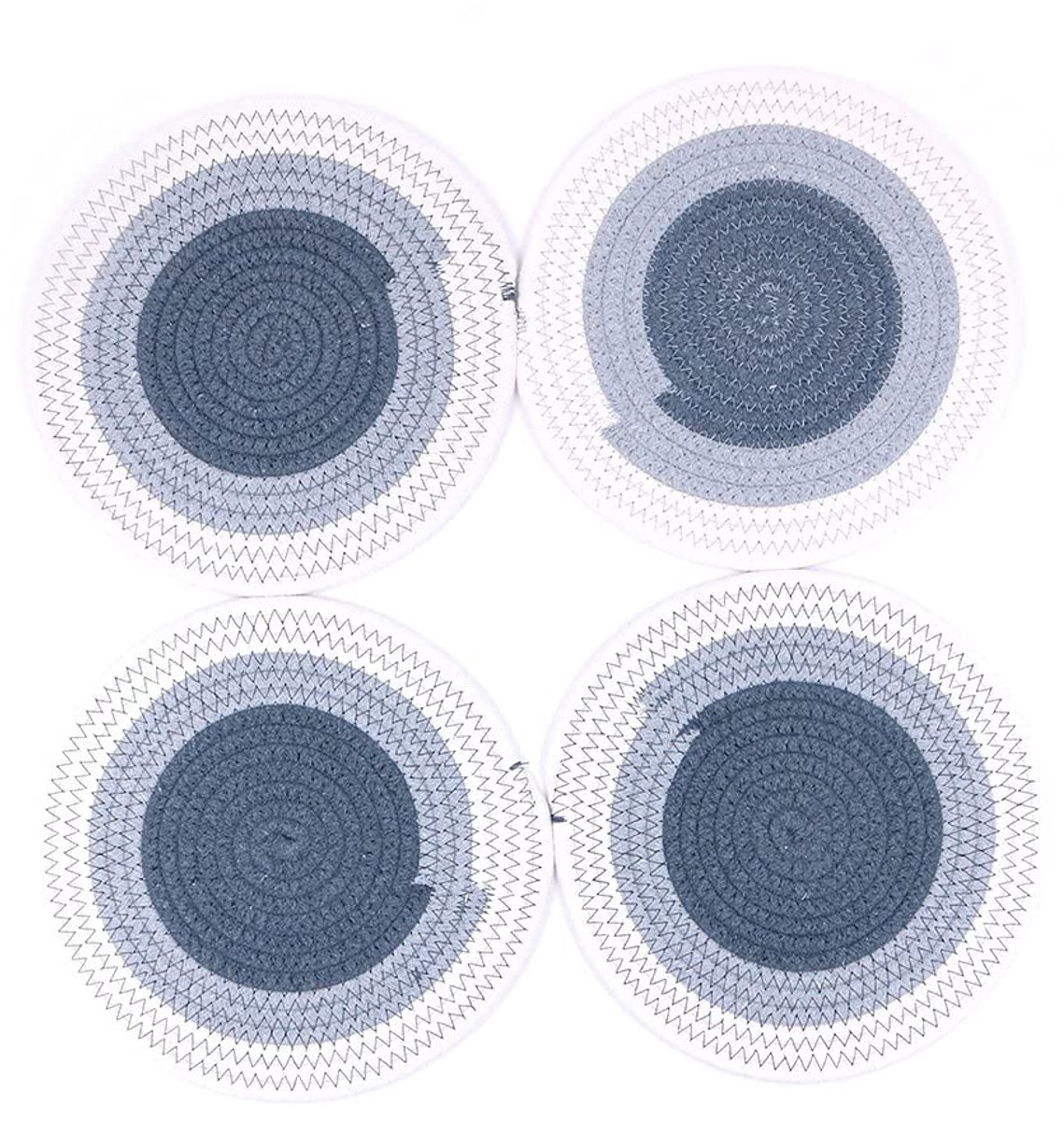 Livia home - Ronde Placemats - Hittebestendig - 9,4 Inch - Antislip - Wasbare Tafelmatten - Geschikt voor Eettafel - Gradiënt Grijs