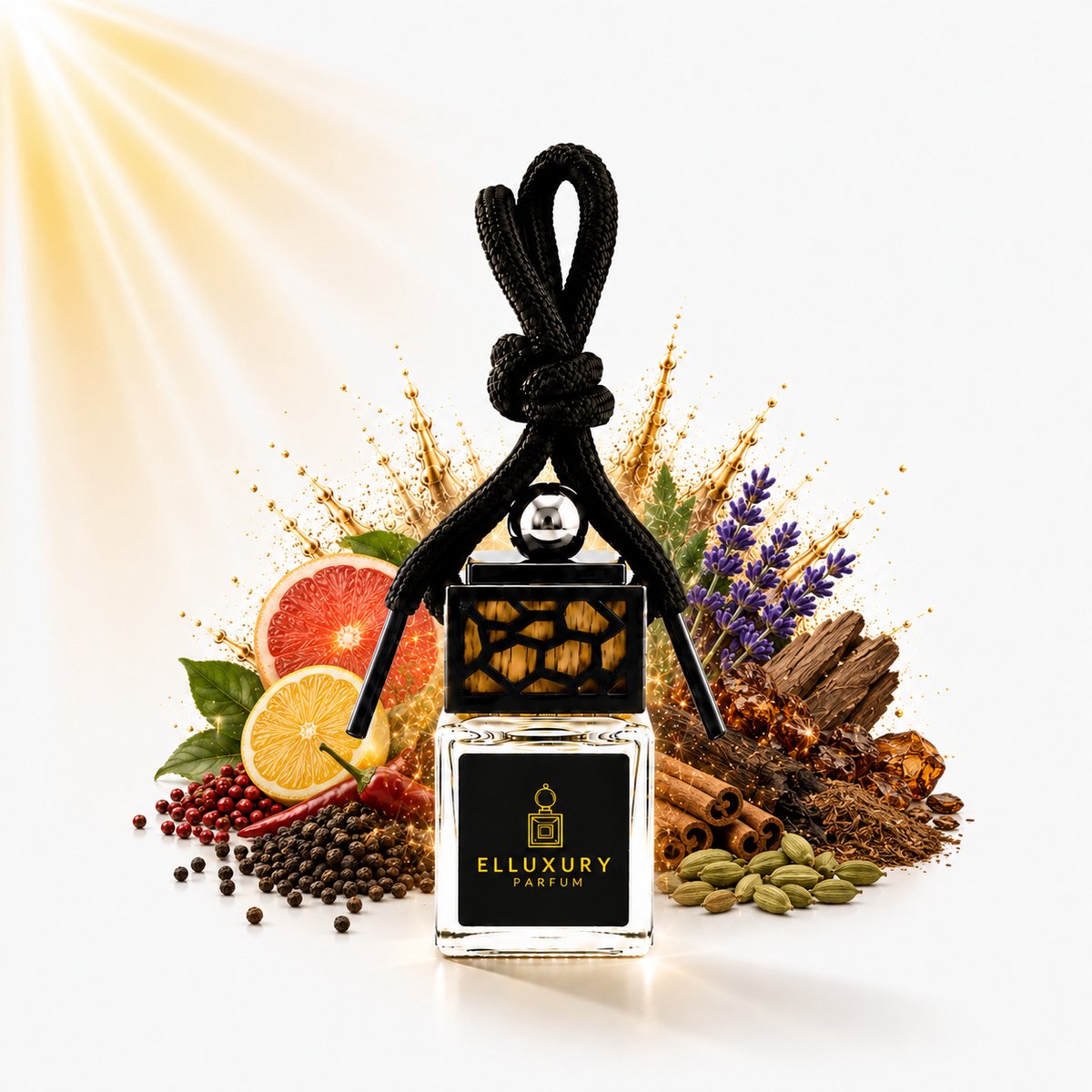 Elluxuryparfum – Autoparfum Opium – Luxe Geurhanger – Autogeur – Langdurige Geur (5 weken)