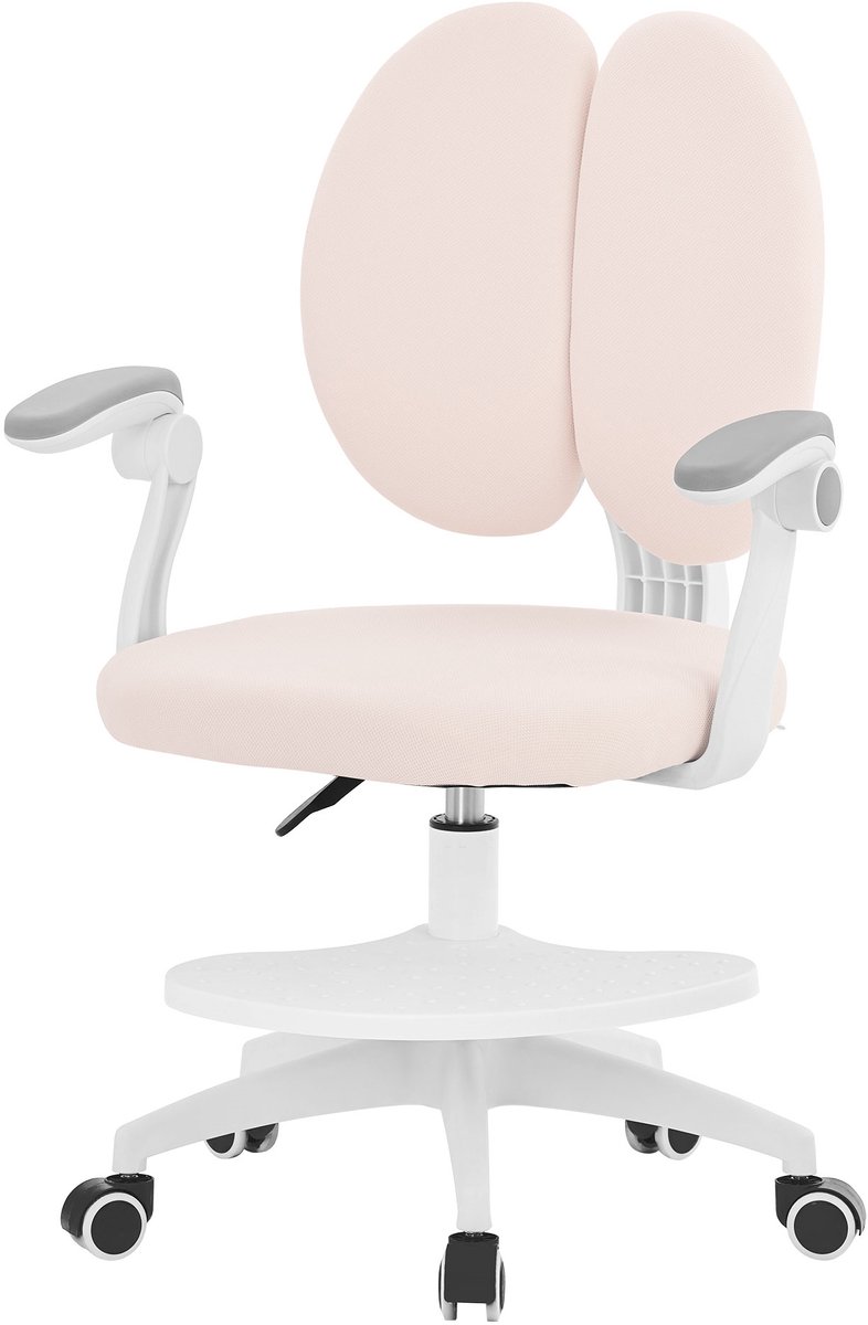 Bureau kinderstoel ergonomisch 95-107 cm Beige, 360° draaibare kinderstoel, kinderstoel met rugleuning & armleuningen ML-Design