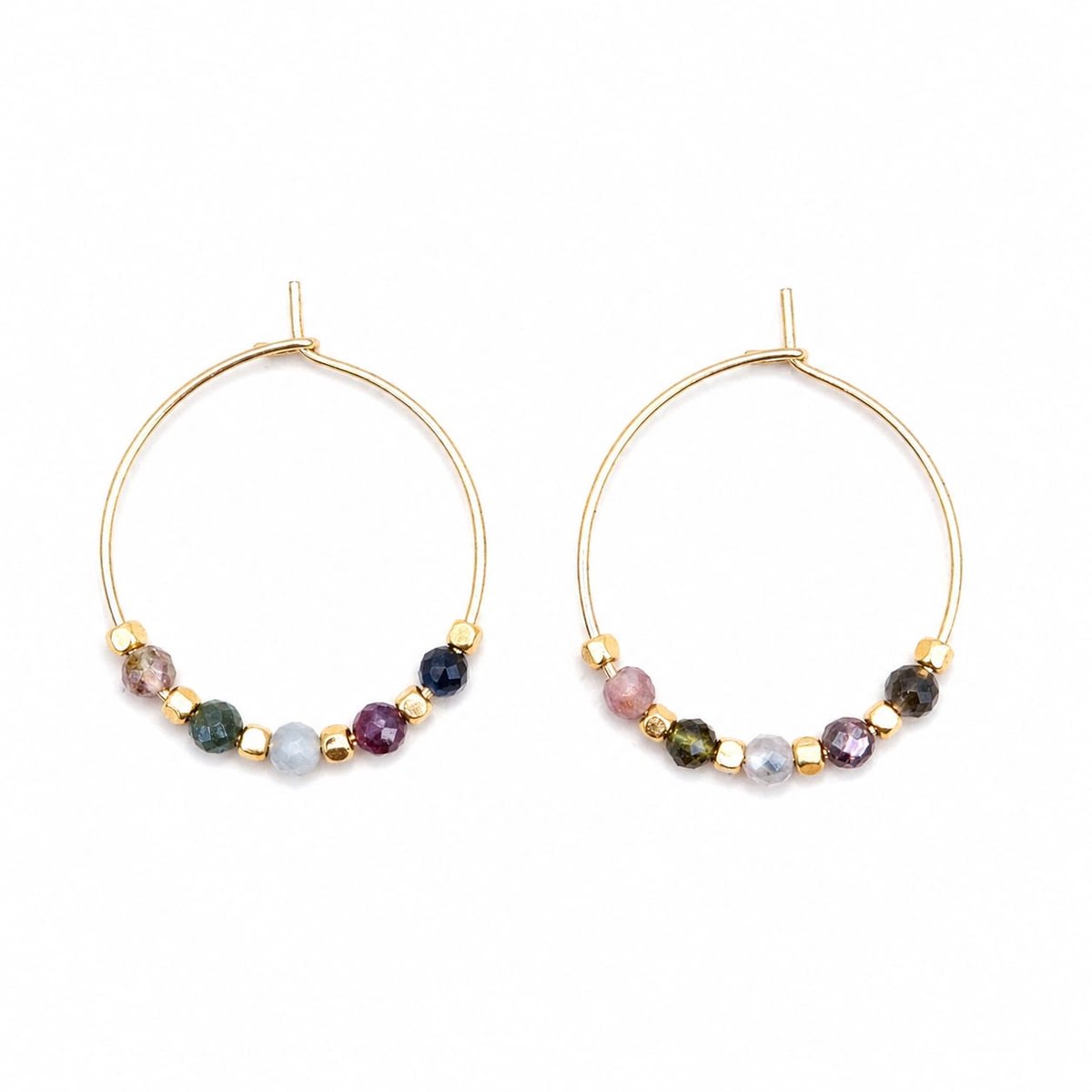Étoile Douce – Toermalijn oorbellen 18K Goldplated 25mm